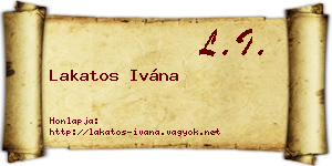 Lakatos Ivána névjegykártya